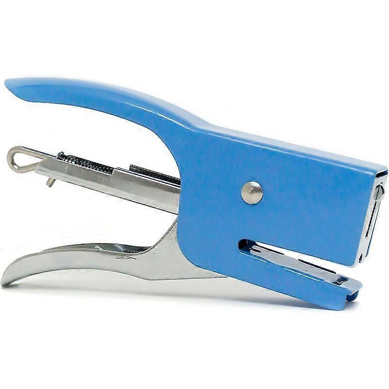Letterpress Small Compact Happy Office Stapler 25 Sheet Capacity, Blue/silver