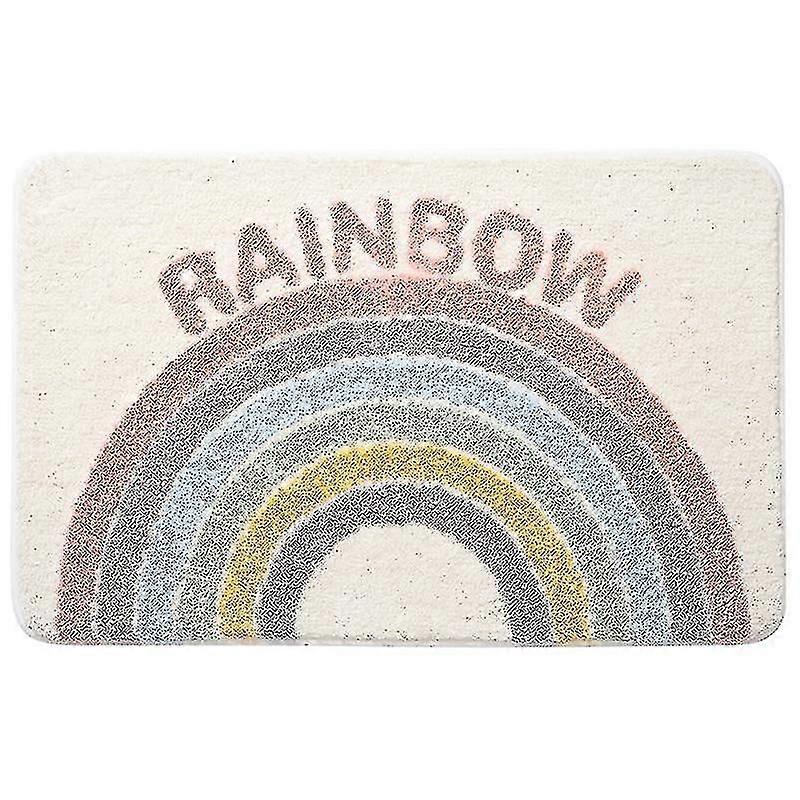 Rainbow Flocking Bath Mat, Bathroom Rug