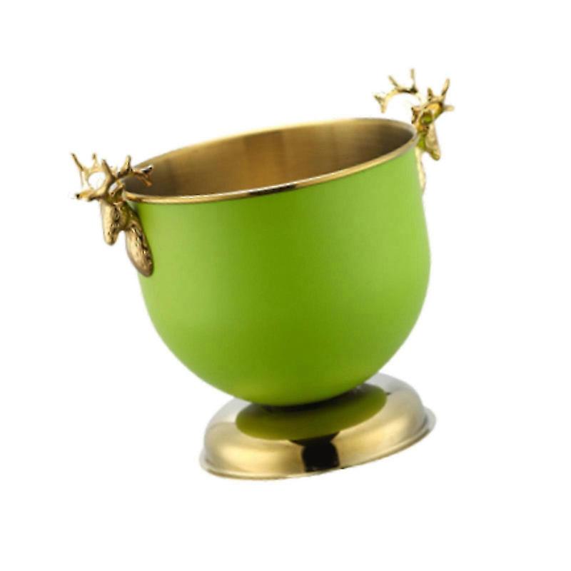 Ice Bucket Wine Bucket Reusable Large Capacity Practical for Club Home Party black-14.5cmx15cm-light green