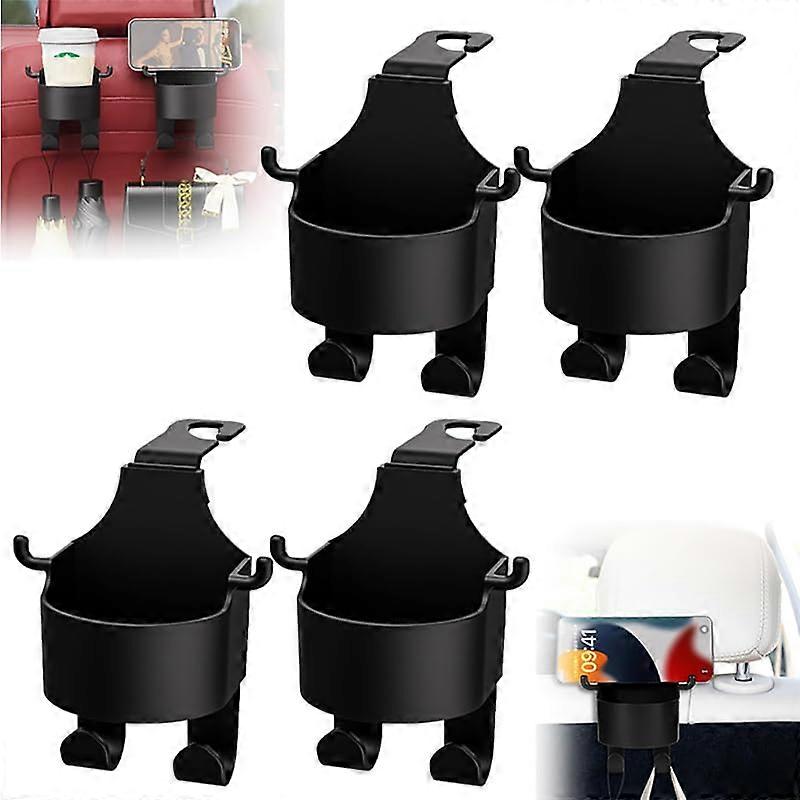 Multifunctional Car Seat Back Hook, 2024 Upgrade 3 in 1 Cup Holder and Headrest Organizer for Universal Vehicles