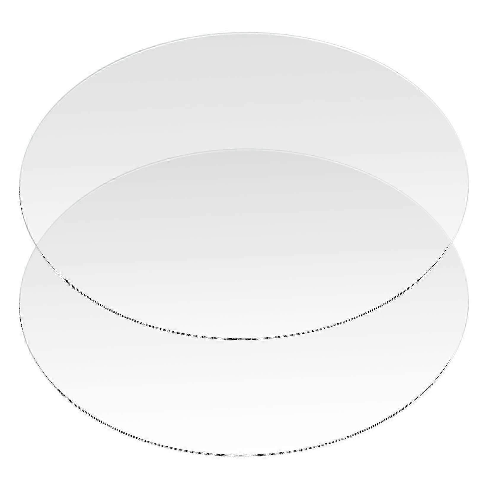 2 Pcs Circle Acrylic Sheets Clear Acrylic Plastic Disc Round Acrylic Panel Circle Blanks Sheets Sign