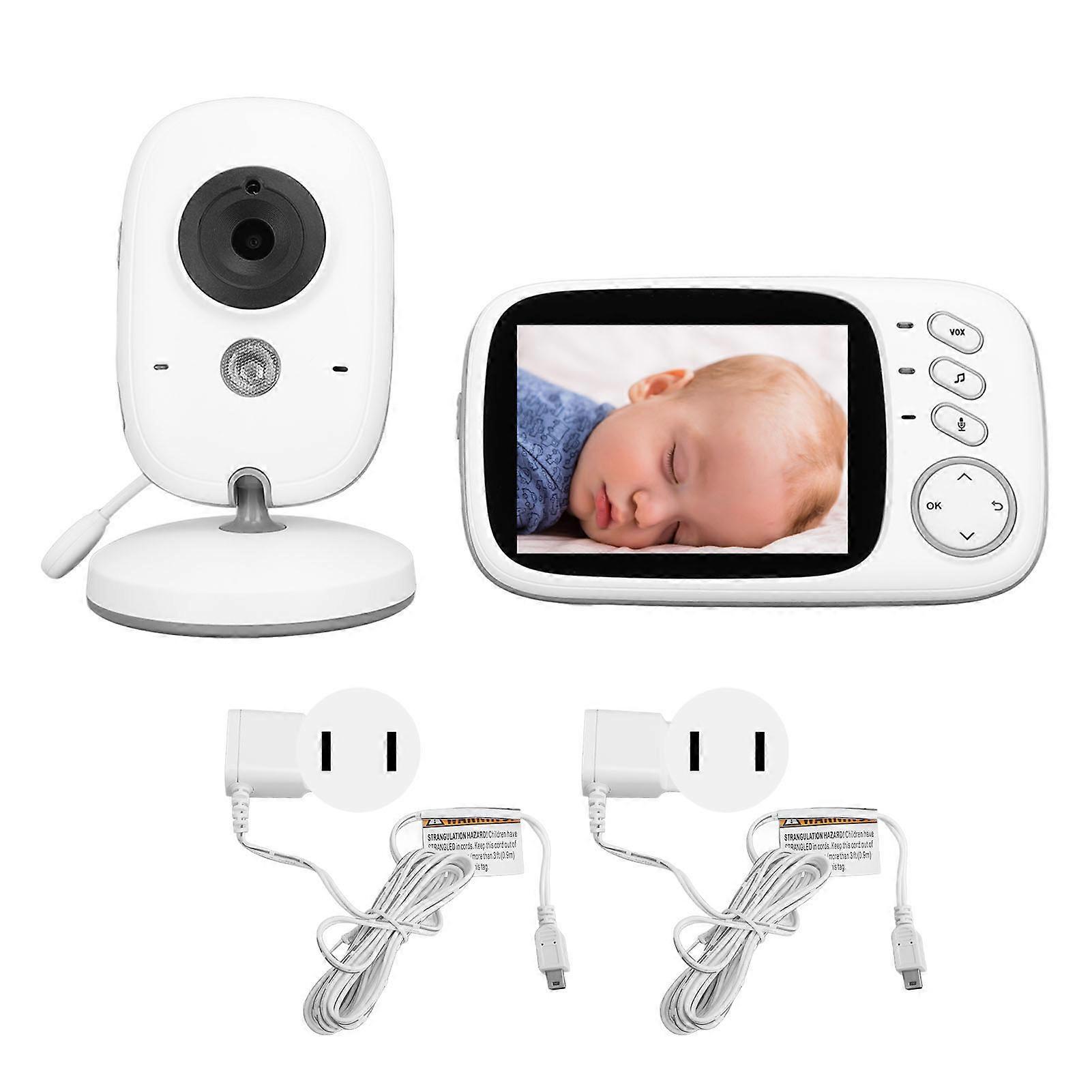 Baby 2 Way Talk Wireless Noise Reduction Large Screen Date Time Display Multi Language Support Video Infants Monitor for Home 100V‑240V