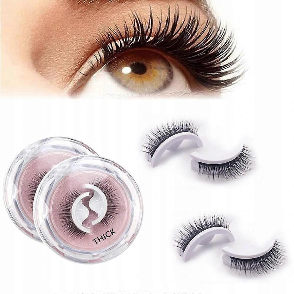 Glueless Self-adhesive Waterproof Eyelashes, 2 Pairs