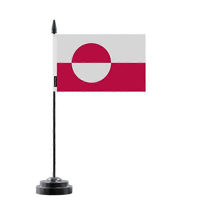 Greenland Table Flag – 14 x 21 cm – Polyester – Black Plastic Base