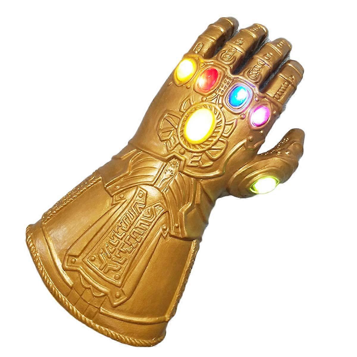 Latex Hand Glove with LED Lights for Halloween Cosplay, Gold Color, Unisex, Size Medium, Perfect for Parties