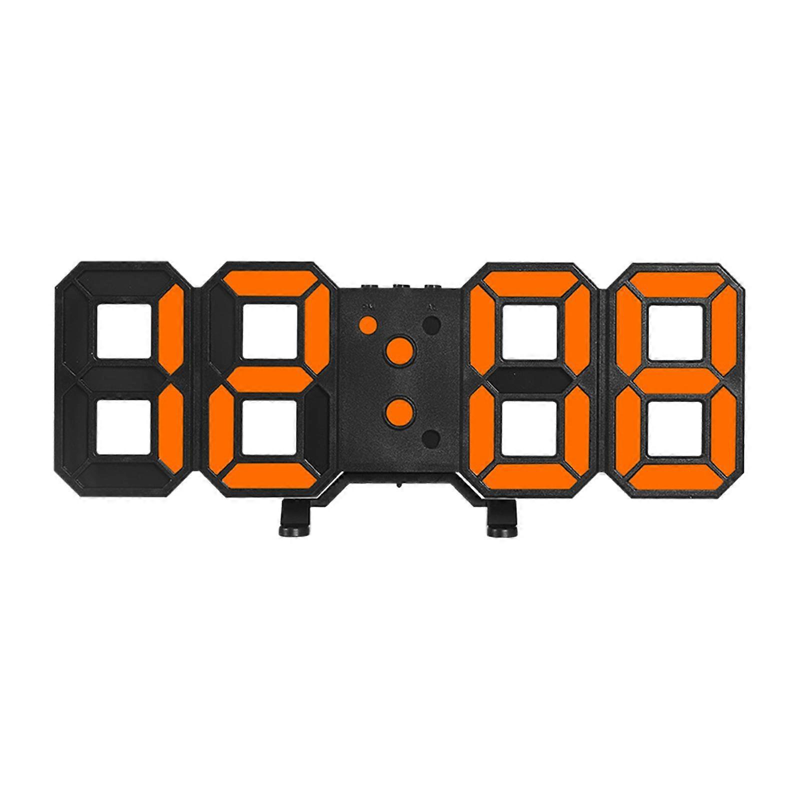 Digital 3D Digital Clock Date Time Electronic Clock for Seniors Office Bathroom