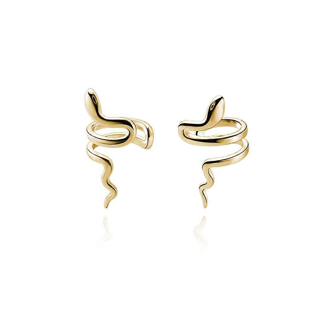 Solid 925 Sterling Silver Snake Cuff Earrings No Piercing Wraps for Women Teens Snake Clip On Earrings Crawler