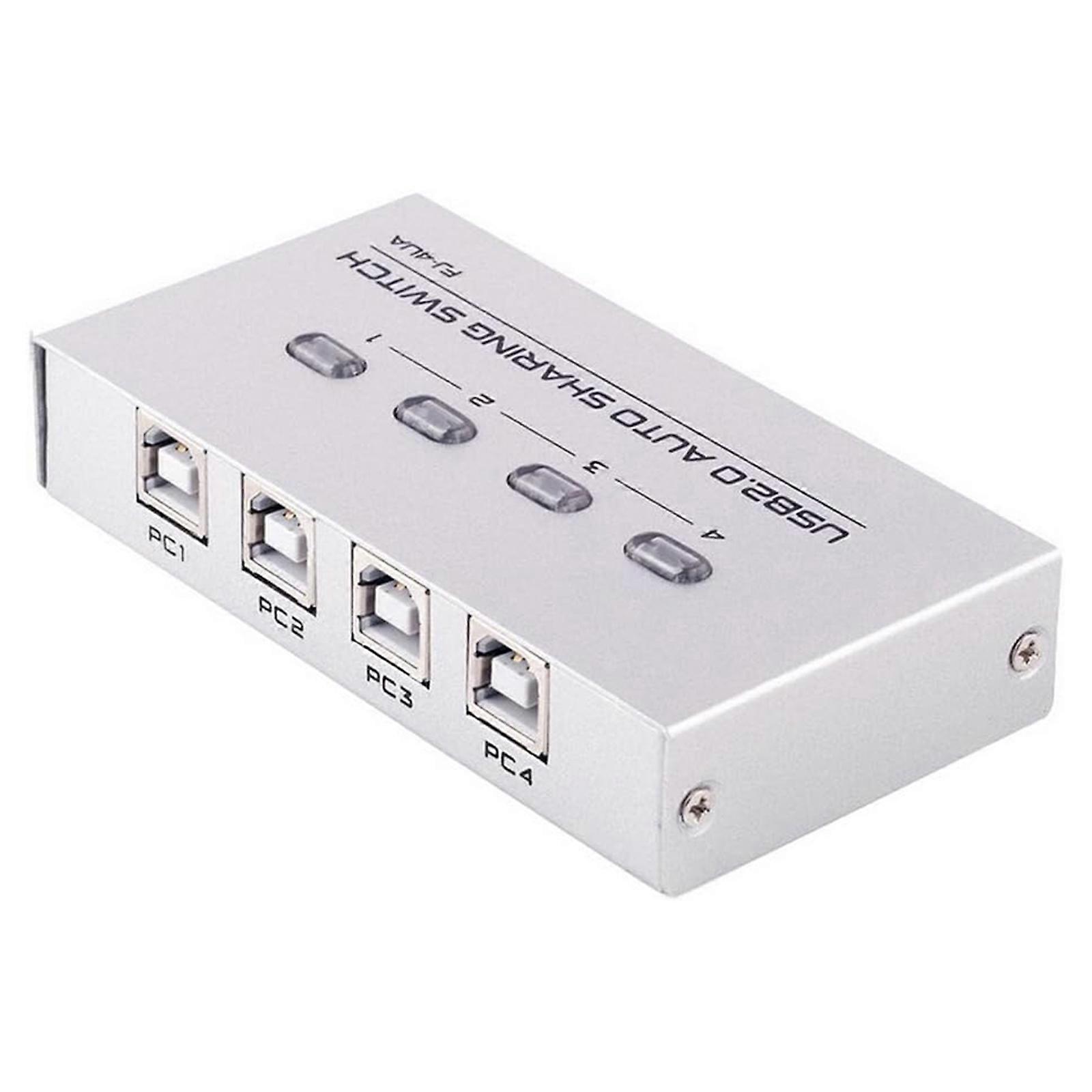 USB2.0 Switcher 2/4 Port Sharing Switcher USB Switcher with 2/4 USB2.0 Ports USB Cable for Printers Keyboards Drives