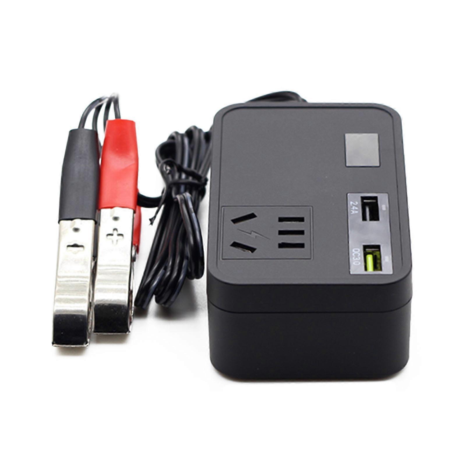 Reliable 3 in 1 Car Charger with 600W Power Inverter Convert DC 12V to AC 110V 220V with DualUSB Support QC3.0 Plug Multicolor