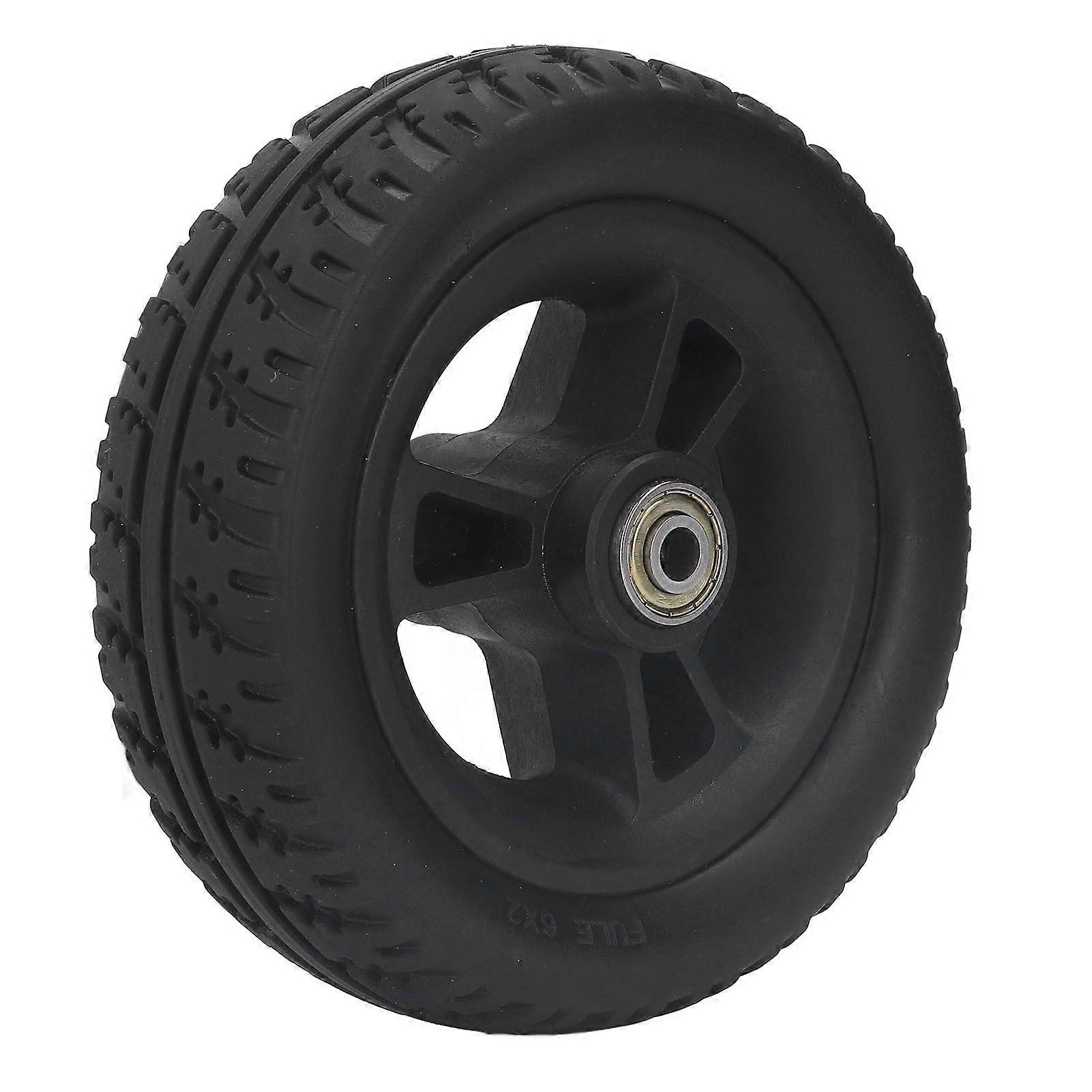 Roda dianteira de cadeira de rodas de 6 polegadas de alta qualidade, cubo de PU, roda sólida