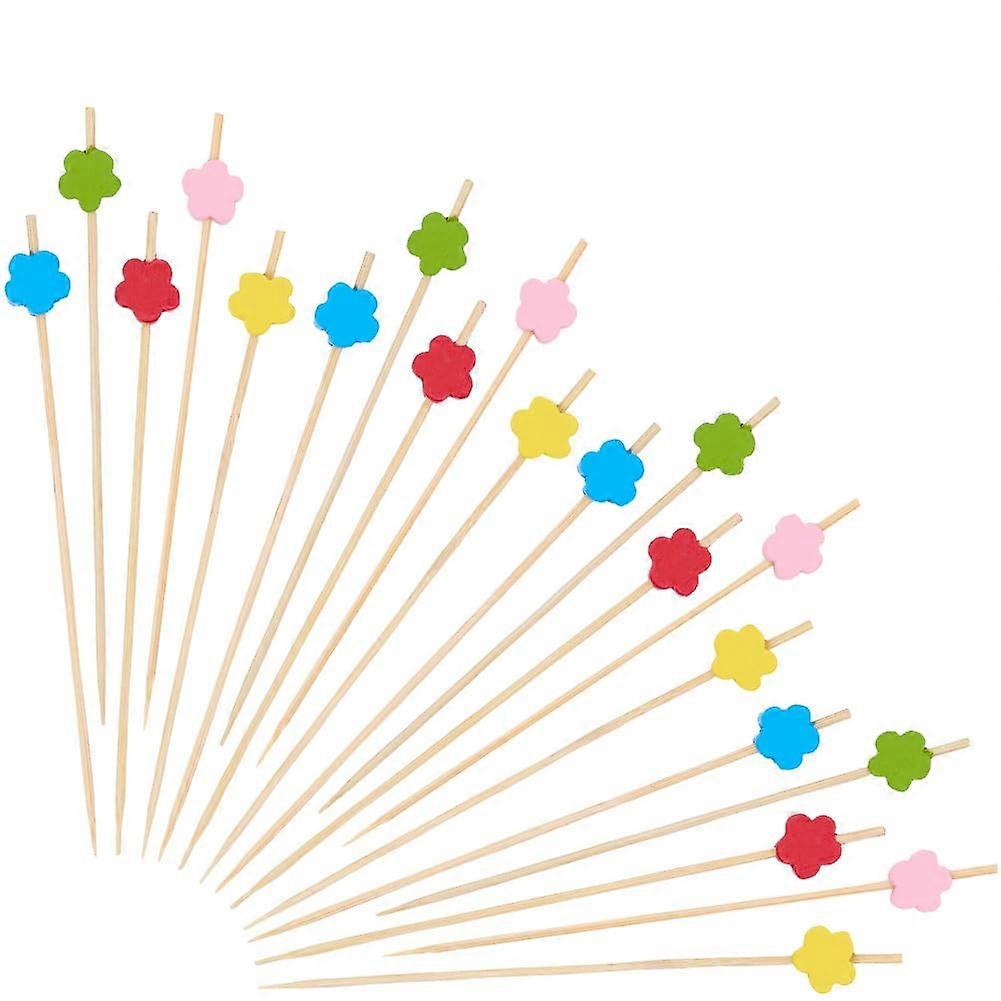flower garnish sticks, fruit toothpicks, bamboo skewers for appetizers, party, snacks