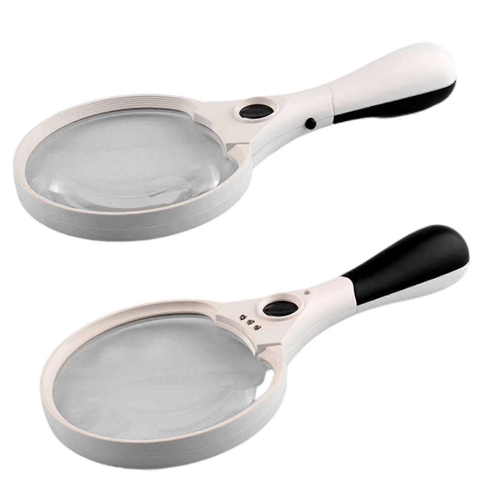 Extra Large Strong Magnifying Glass 3 Bright Led Zoom Lightweight Hand Held 25x