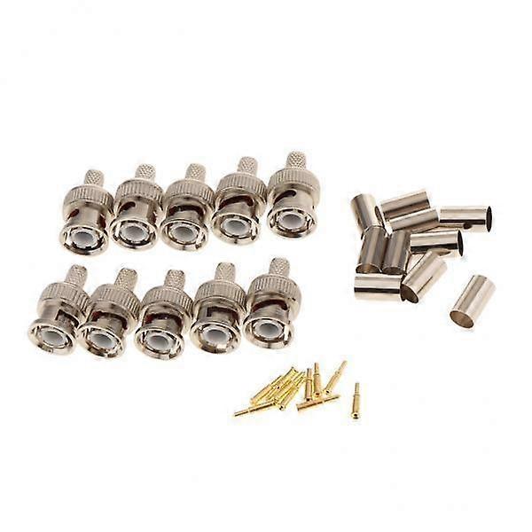 4-6pack 10 Pieces Professional BNC Male Crimp-On Connector BNC Plug Crimp