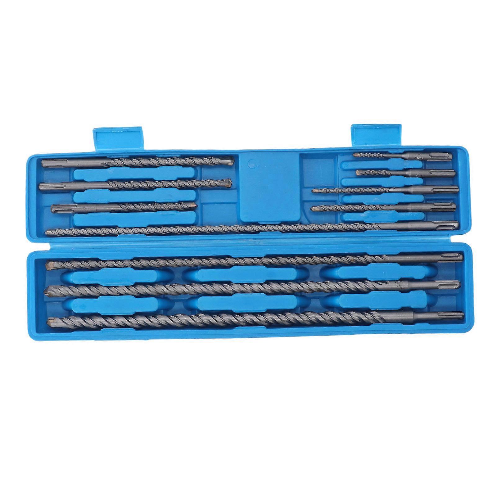 11Pcs Hammer Drill Bit Cemented Carbide High Speed Chip Removal Electric Hammer Drill Bit Set 