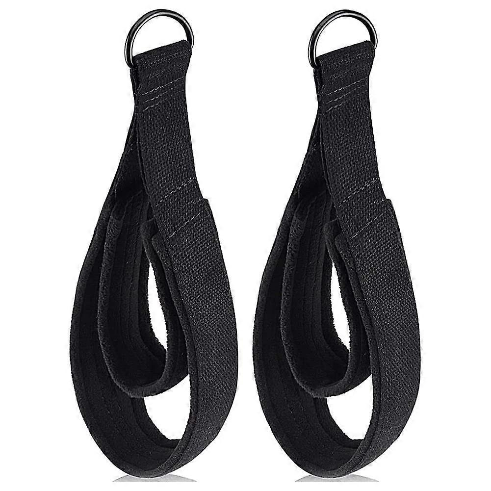 2 x double loop straps, foot fitness equipment straps, yoga double loop straps, padded Dring knuckle strap Ref: 9694