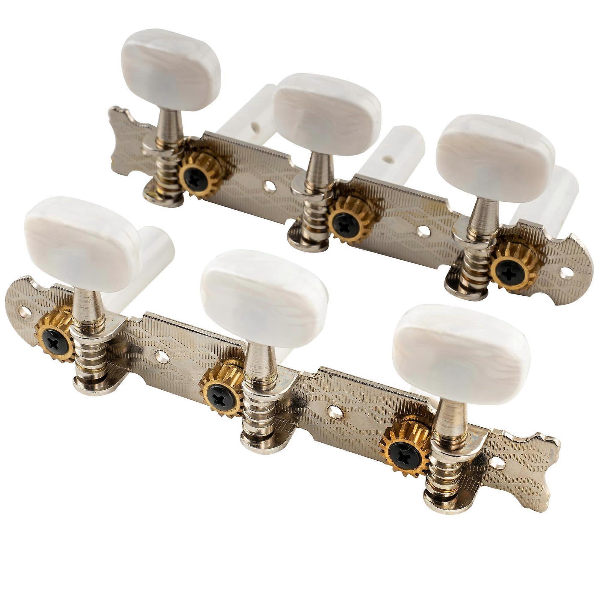 Pro 33 Classical Guitar String Tuning Pegs Keys Guitar Machine Heads Tuners Set for Classical Guitar, Nickel Oval Button