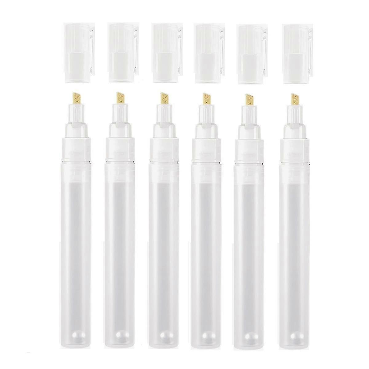 6Pcs Empty Fillable Blank Paint Touch Up Pen Markers, 6mm SZRH