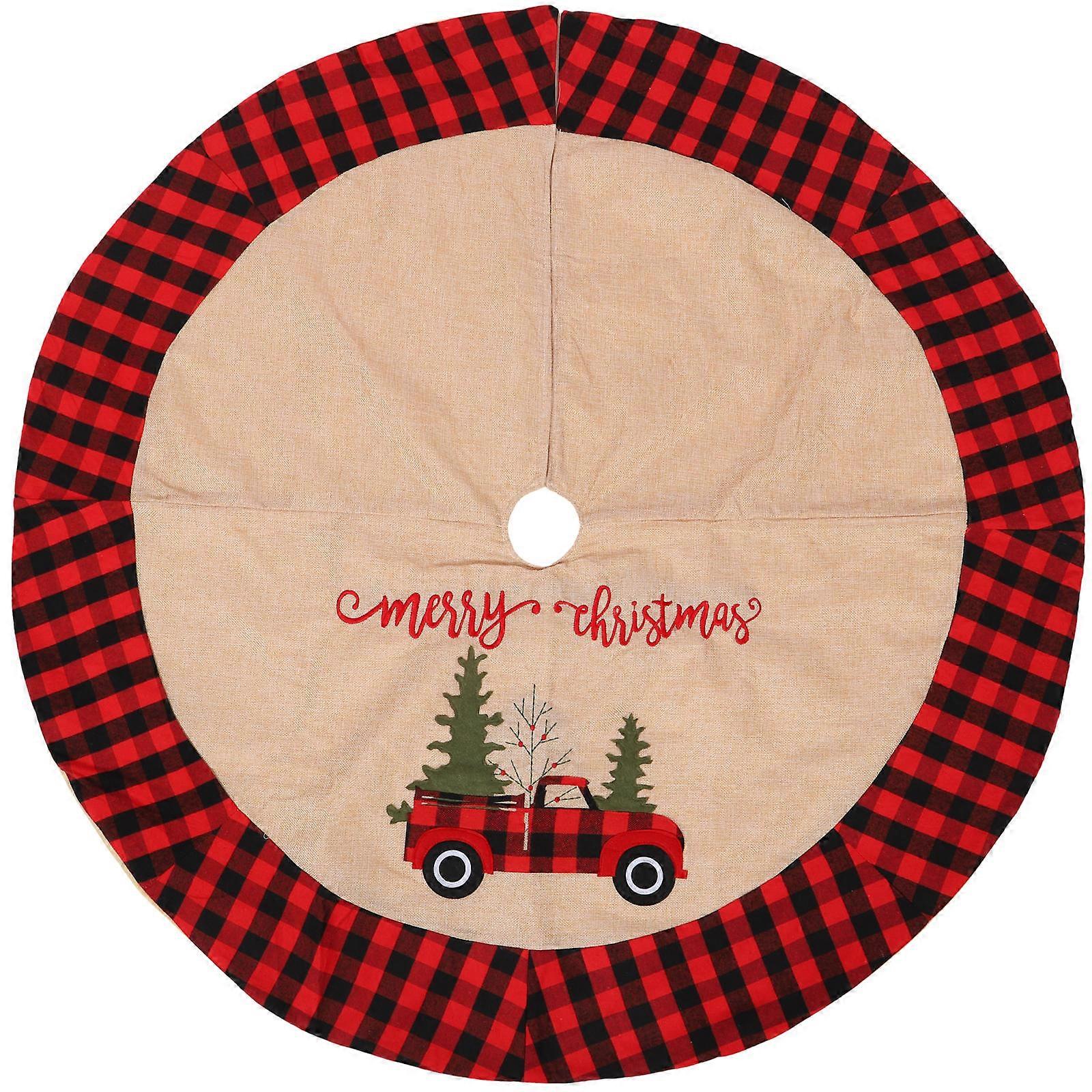 Rustic Tree Skirt Colleagues Linenette Round Keeps Floor Tidy Festive Decoration 1Pack