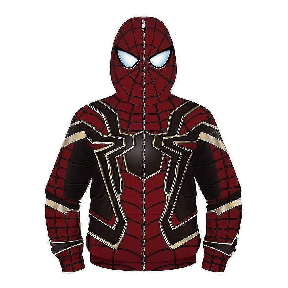 Kids Boy Spider-man Hoodies Hooded Zip Coat Jacket Top Outwear Fans Gift vxz