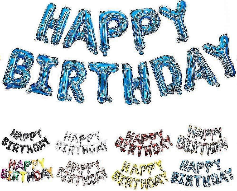 Happy Birthday Balloon Banner Blue / Happy Birthday Banner Rose Gold / Happy Birthday Banner Silver Balloons Happy Birthday Banner Black Happy Bir
