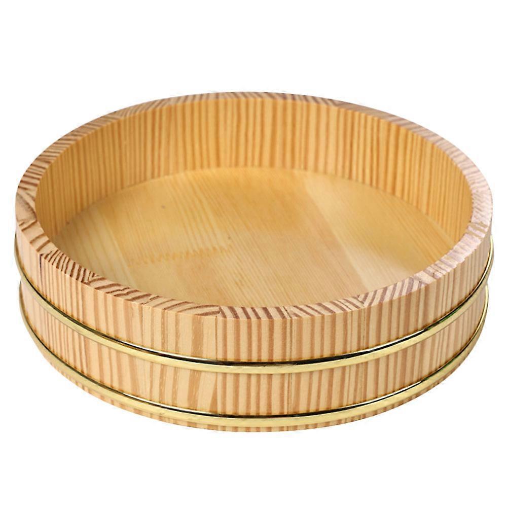 Rotatable Rice Bucket Sushi Container Khaki 24.5x24.5x7cm Food Serving 1Set