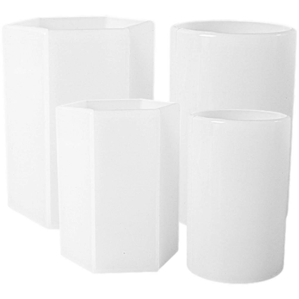 Hexagonal & Cylindrical Silicone Candle Molds – Flexible DIY Candle Making & Soap Crafting Set of 4