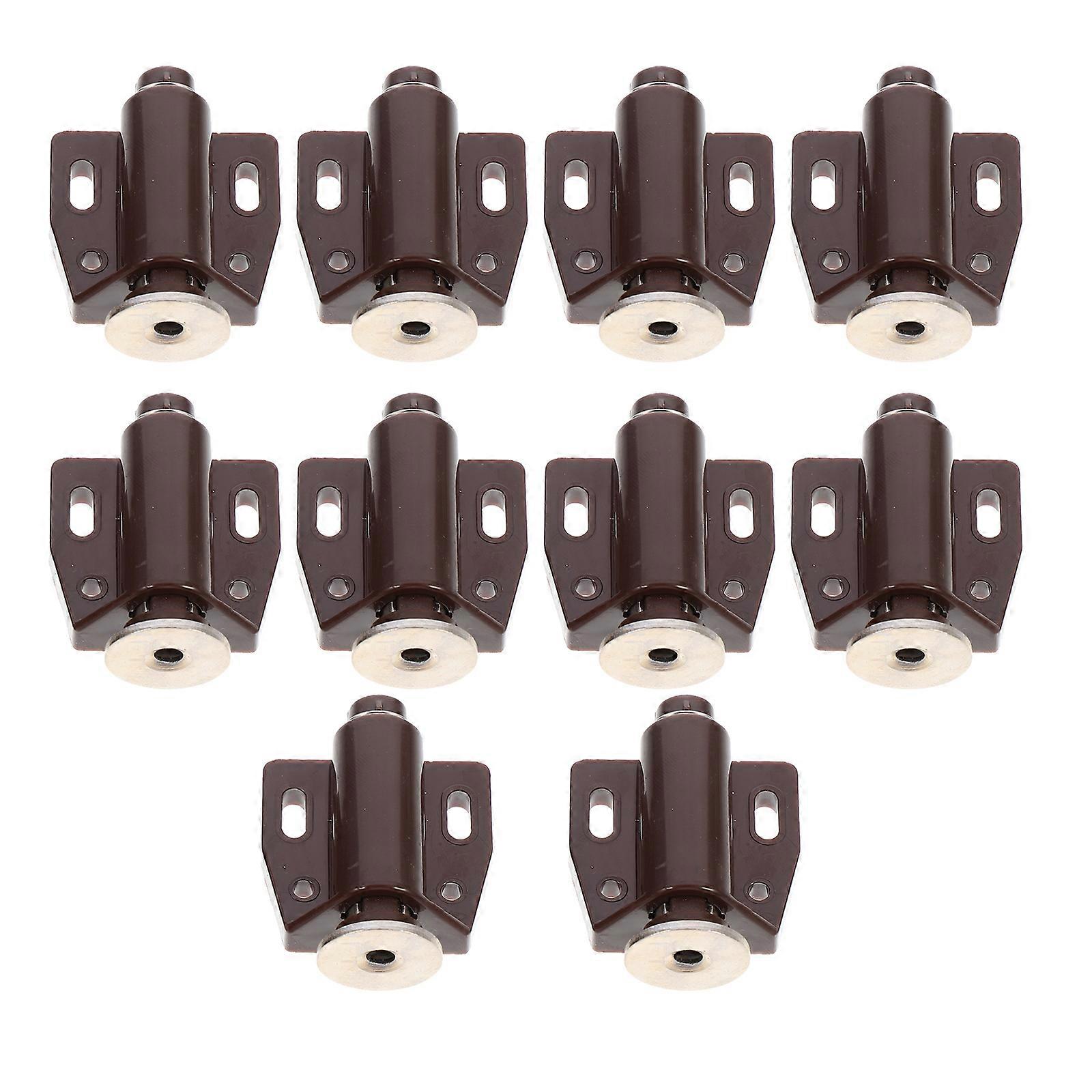 Magnetic Push Latches For Cabinets Safety Closure Drawers Homeowners Brown 1.5 1.3 0.8in 10Pcs