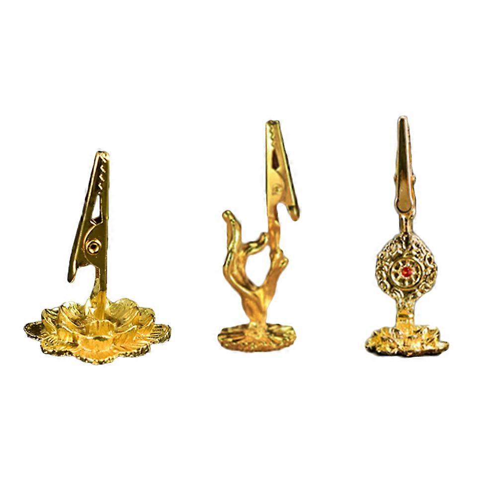 3pcs Gold Plated Lotus Incense Burner for Home or Tearoom – Elegant Decorative Holder for Meditation and Relaxation