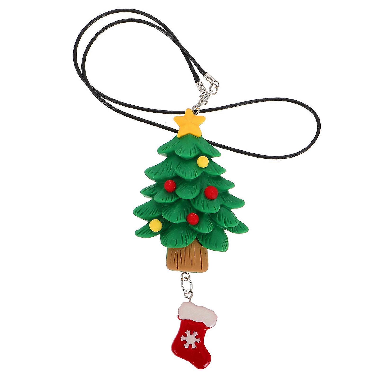 Cartoon Design Christmas Car Mirror Hanging Pendant Car Owners Festive Atmosphere Addition 1Set
