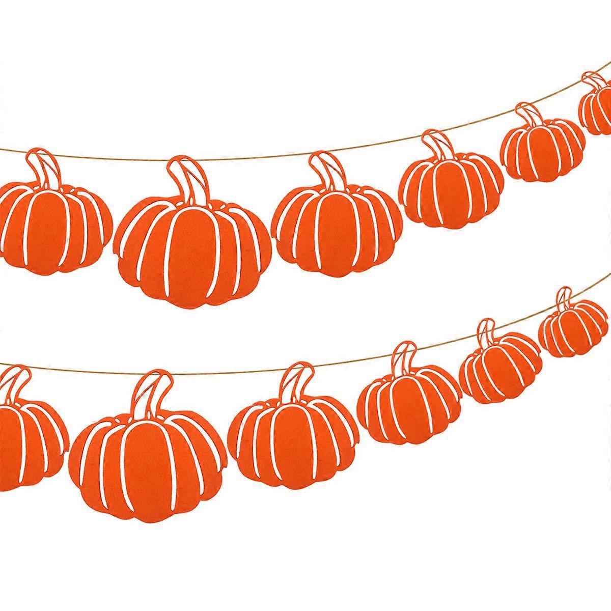 Hanging Banner Pumpkin Thickened Felt Bunting Banner Window Hanging Outdoor Decoration Orange 1Pack