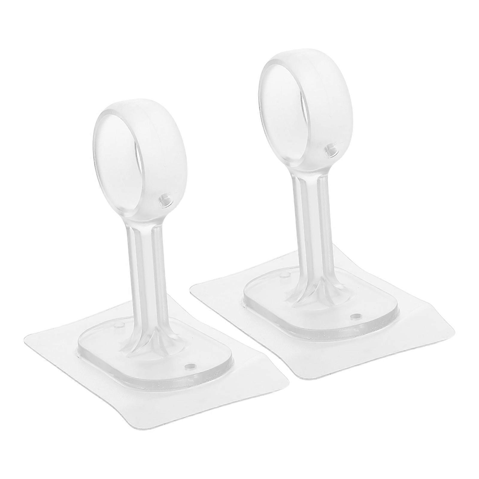 2pcs Self Adhesive Curtain Rod Holder Ceiling Bracket – No Drill, Wall Safe, Strong Adhesive for Home & Office Curtains – Easy Setup & Stylish Design