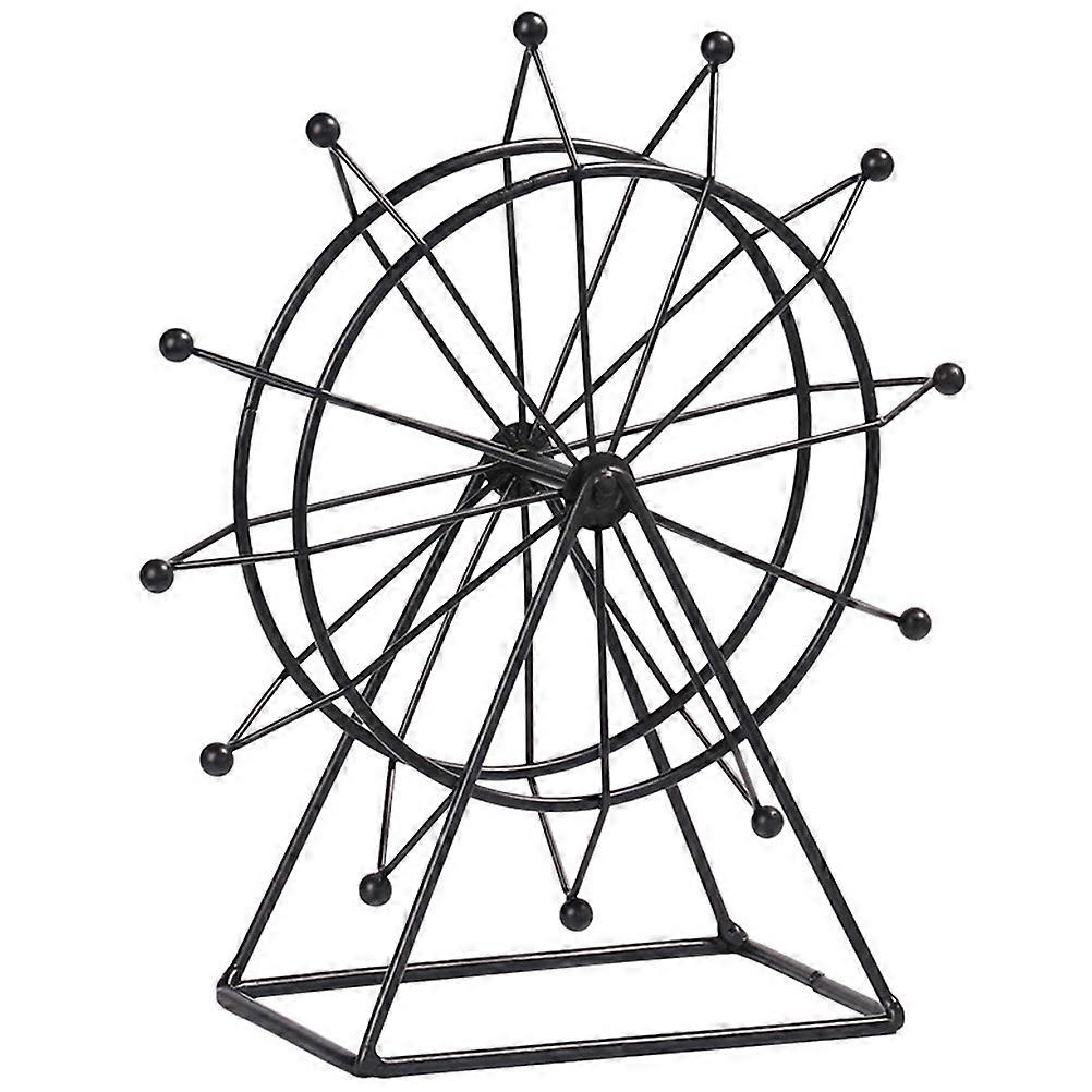Modern Iron Ferris Wheel Statue Desktop Ornament Smooth Surface Stylish Home Office Store Display Decor Accent