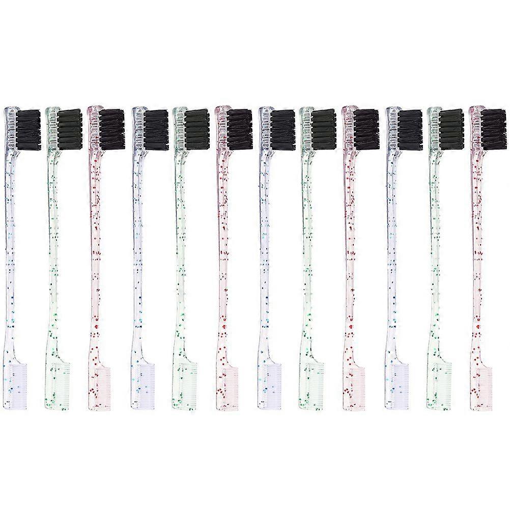 Brow Brushes For Eyebrows Dual End Eyebrow Brush Compact Size Smoothing Eyebrows 12Pcs