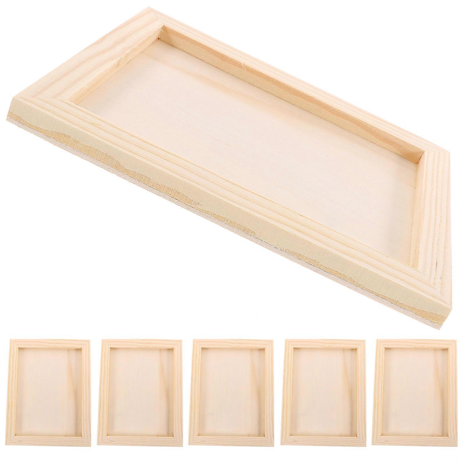 6pcs Craft Picture Frames, DIY Clay Frame for Painting Display, Natural Wood, Creative Desktop Art Projects for Imagination & Creativity Development