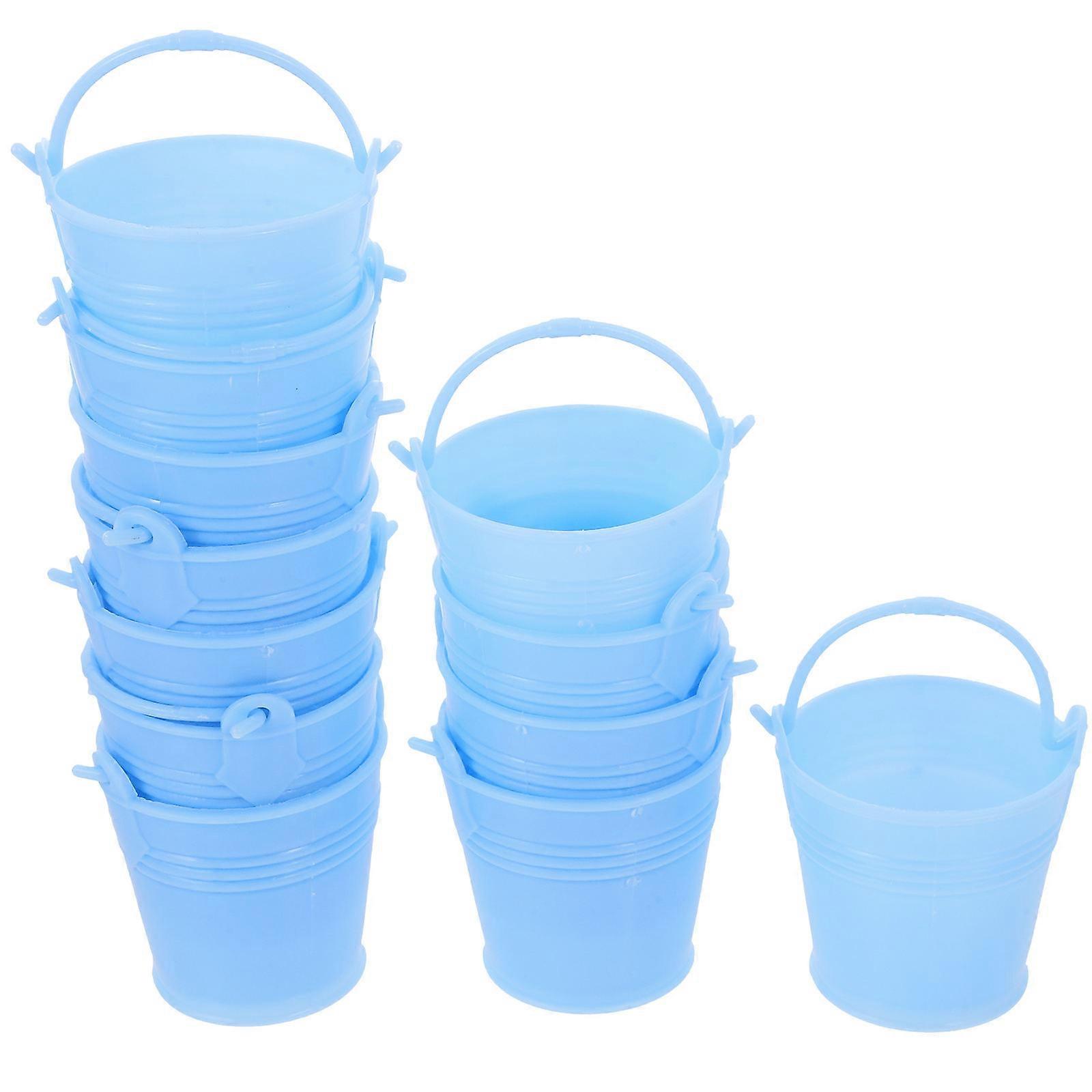 Candy Box Container Small Plastic Bucket Party Favor Storage Buckets Sky-Blue 8X5.5X5.5CM Multi-functional 12Pcs