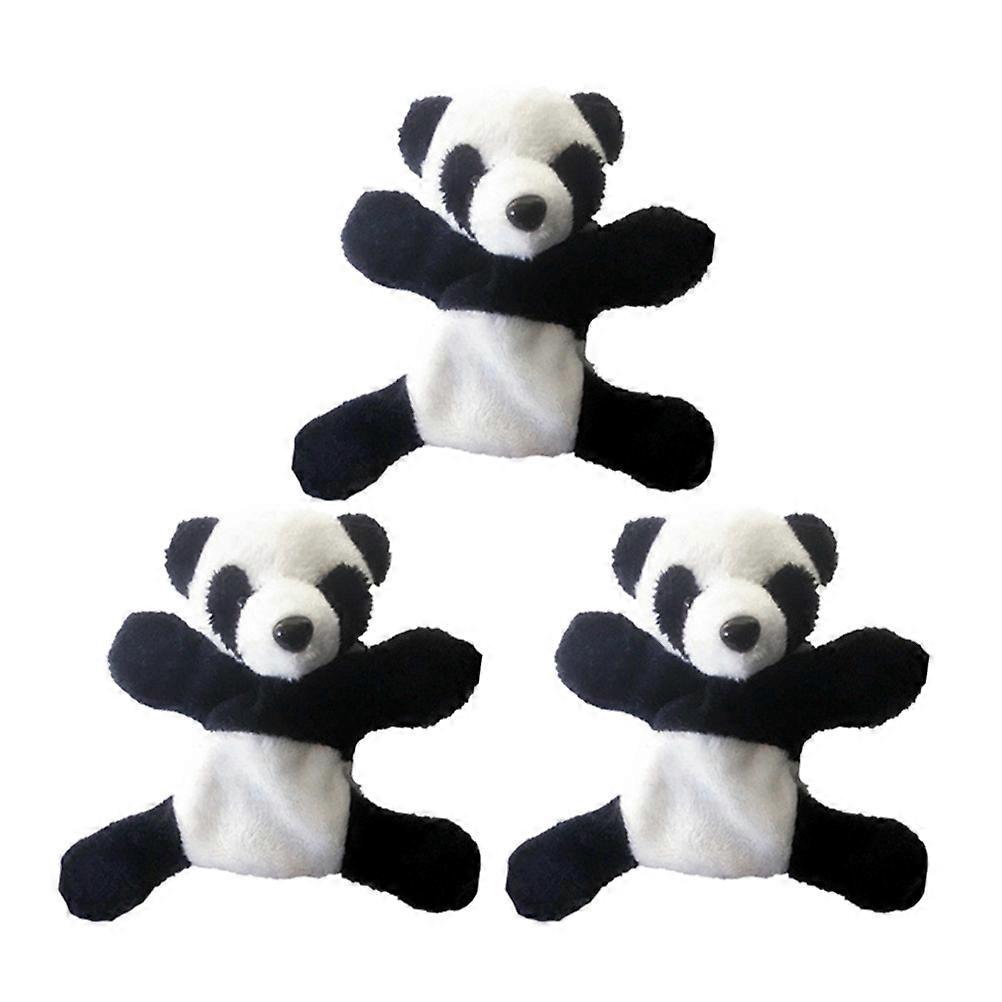 Fridge Magnet Panda Shape Home Decor Small Size Plush Material 3Pcs