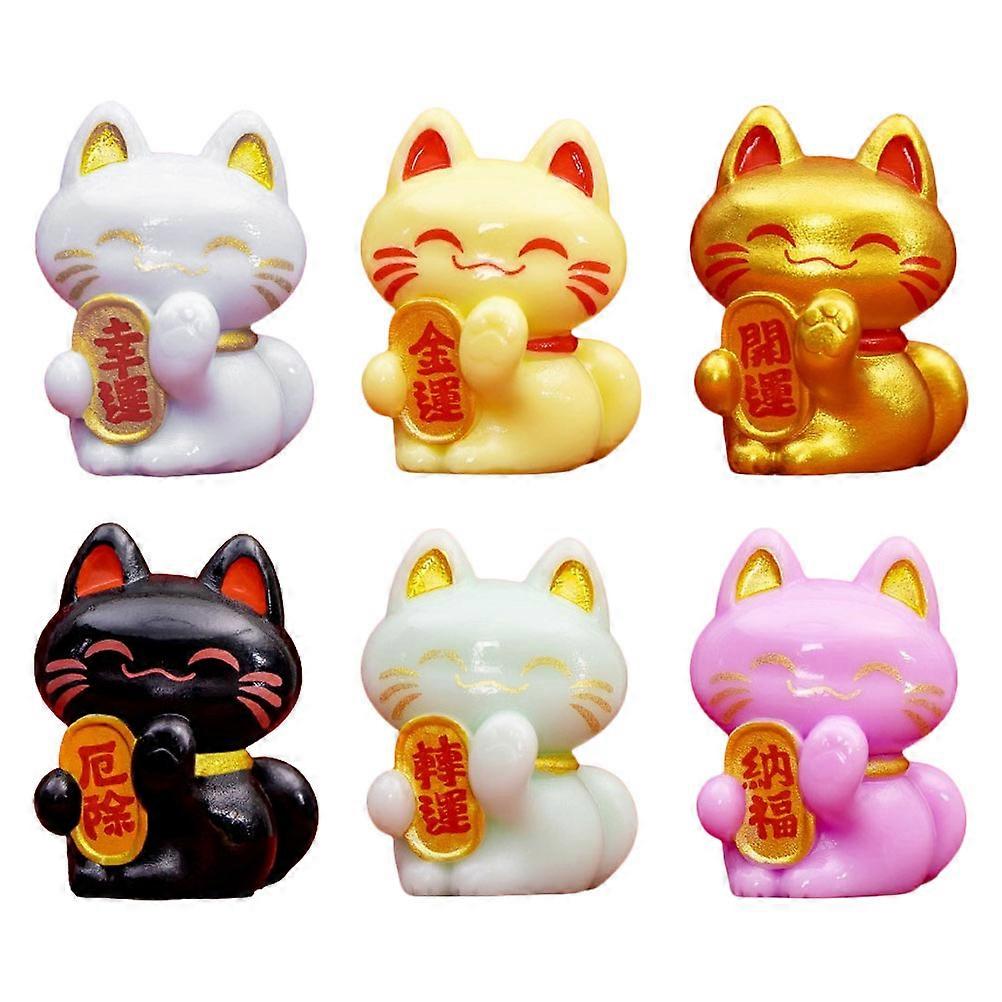 Here's a polished and engaging product description for your **6pcs Mini Lucky Cat Figurines Set**:
✨ **6PCS Mini Lucky Cat Figurines Set – Cute