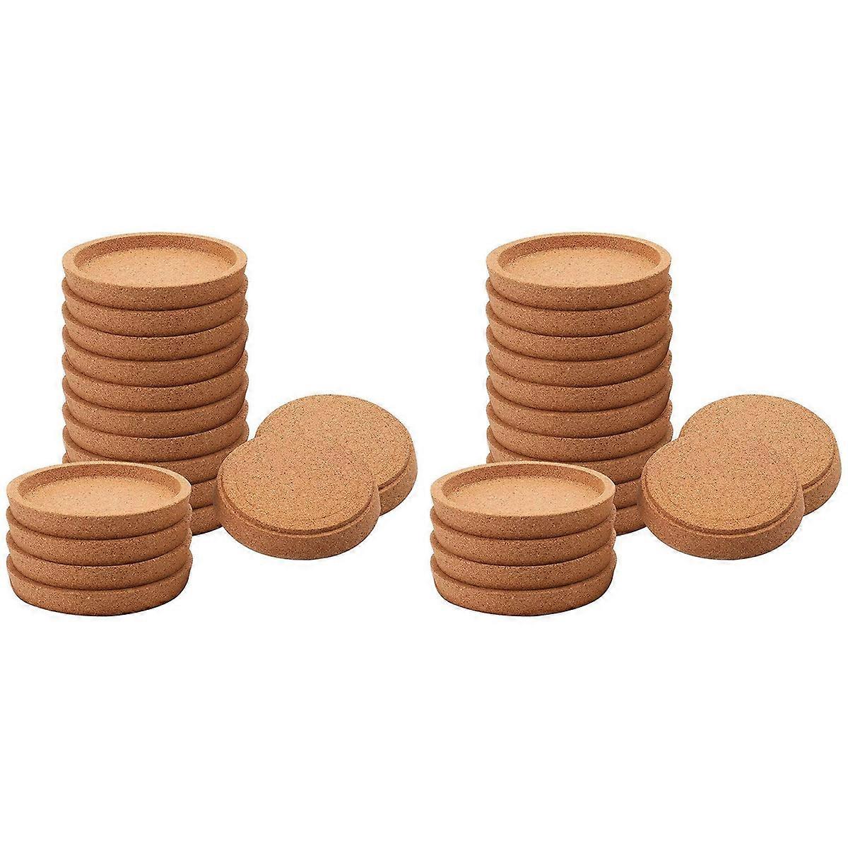 2X Round Cork Coasters for Drinks,4 Inch Absorbent Round Cork for Most Kind of Mugs in Office,Home,