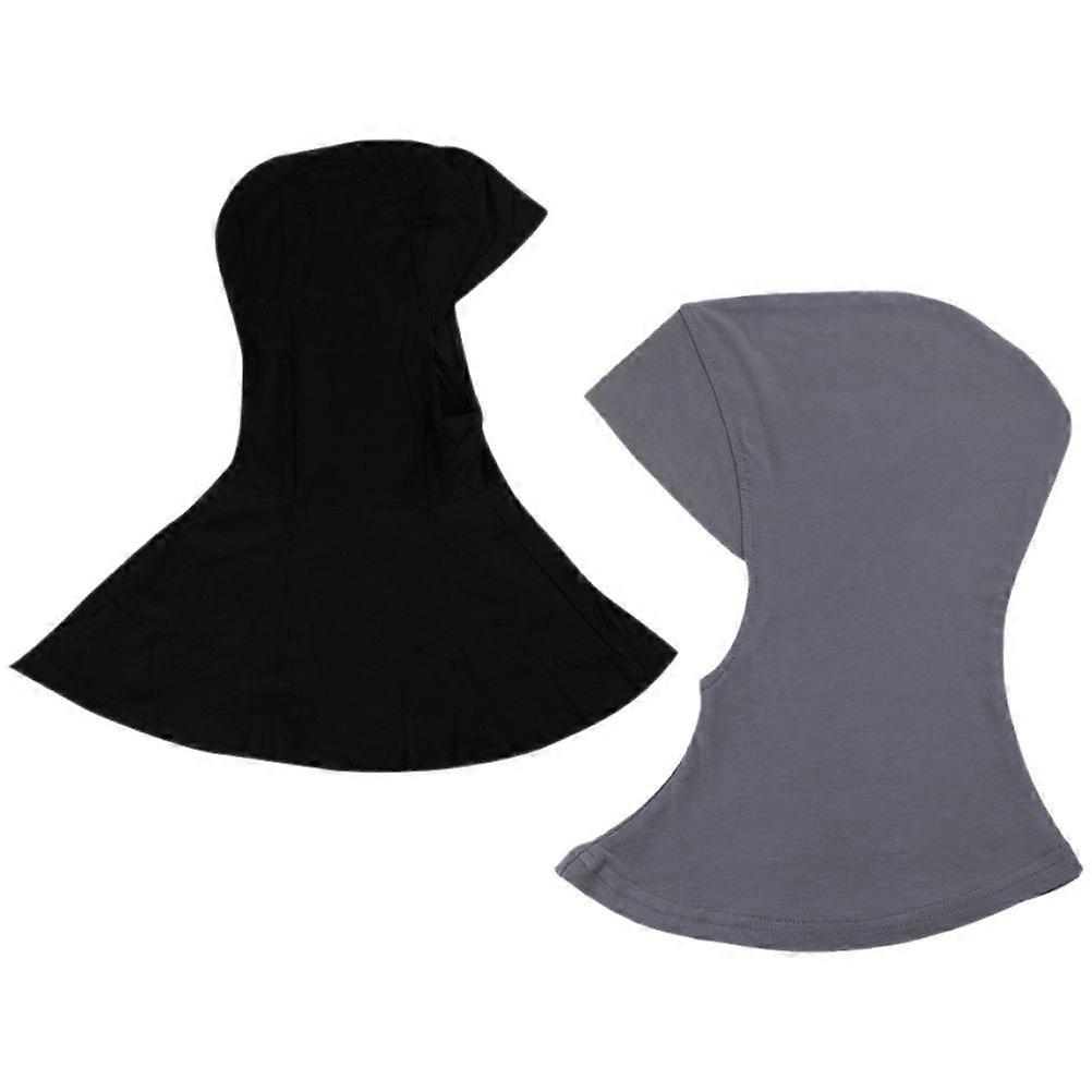 2 pcs Full Neck Coverage Hijab Undercap Adjustable Muslim Stretchy Turban Undercap for Women