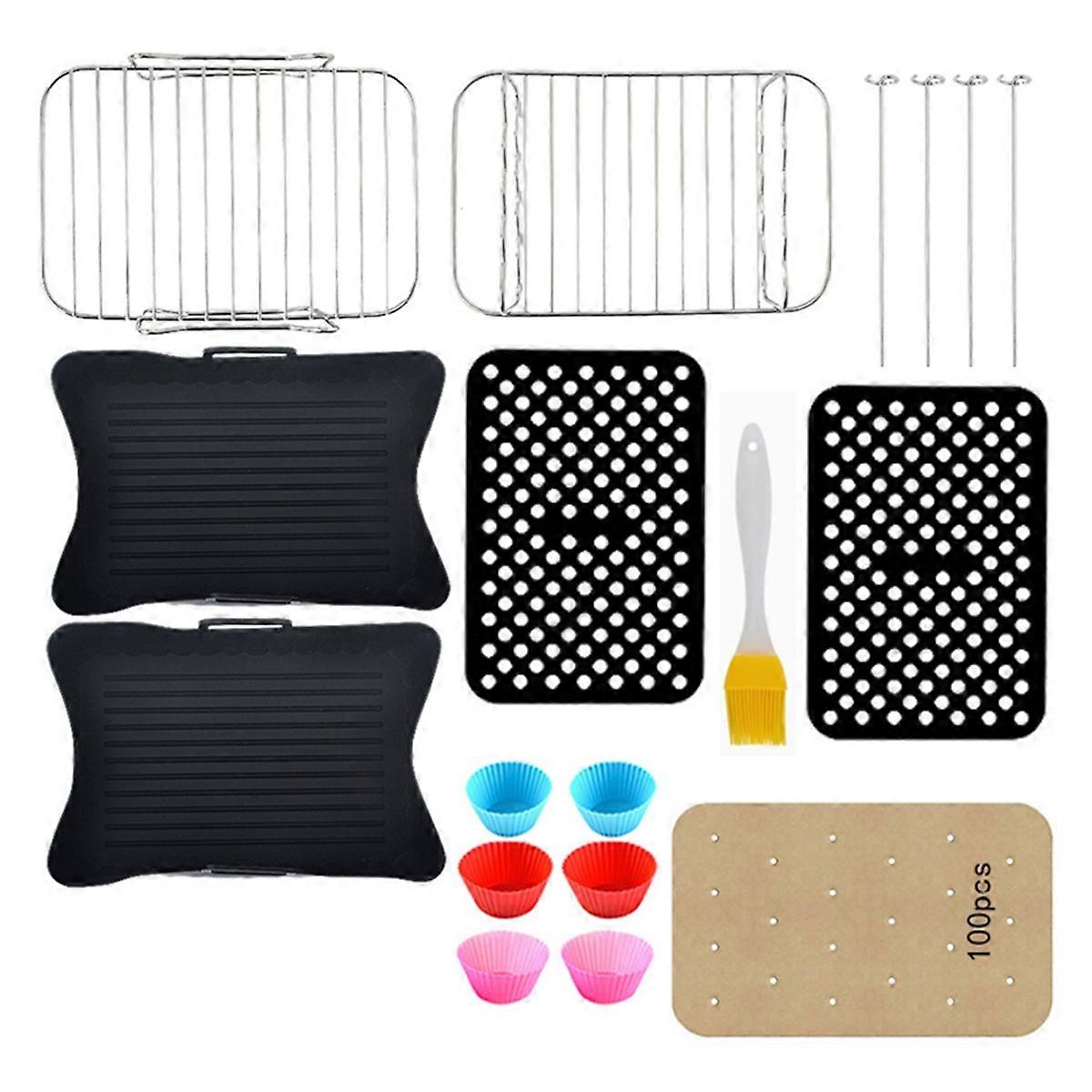 Air Fryer Accessories Set for AF400EU Double Zone Airfryer Silicone Air Fryer Liners Dehydrator Rac