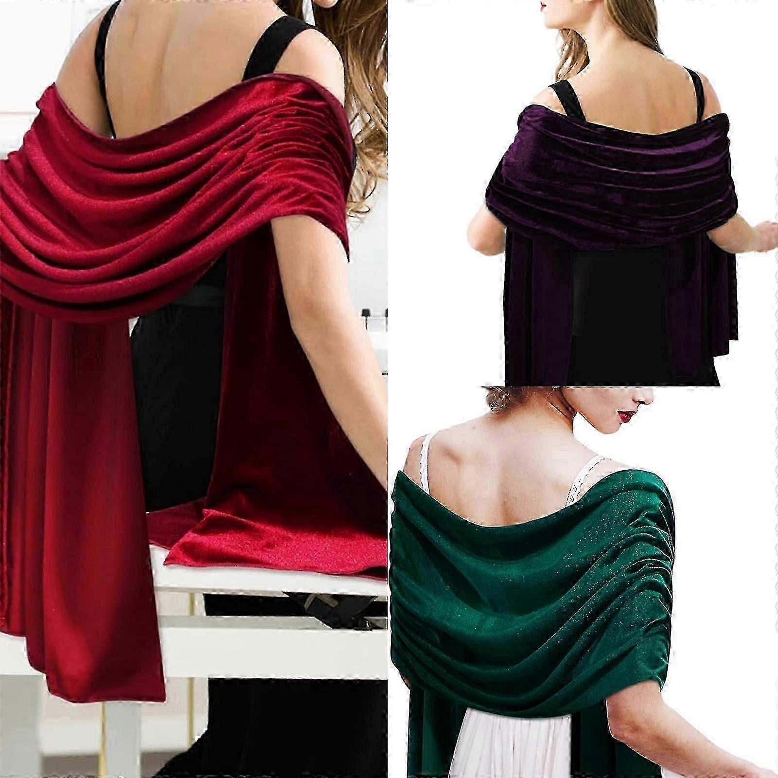Stylish Warm Velvet Shawl Breathable Thick Plush for Various Events in Royal Blue