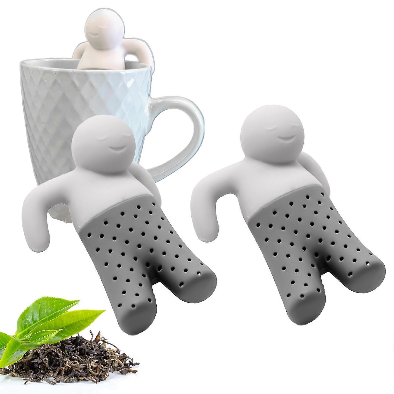 Tea Infuser Silicone Tea Strainer Pack of 2, Reusable Creative Diffuser Filter for Home, Office, Travel, Grey Color