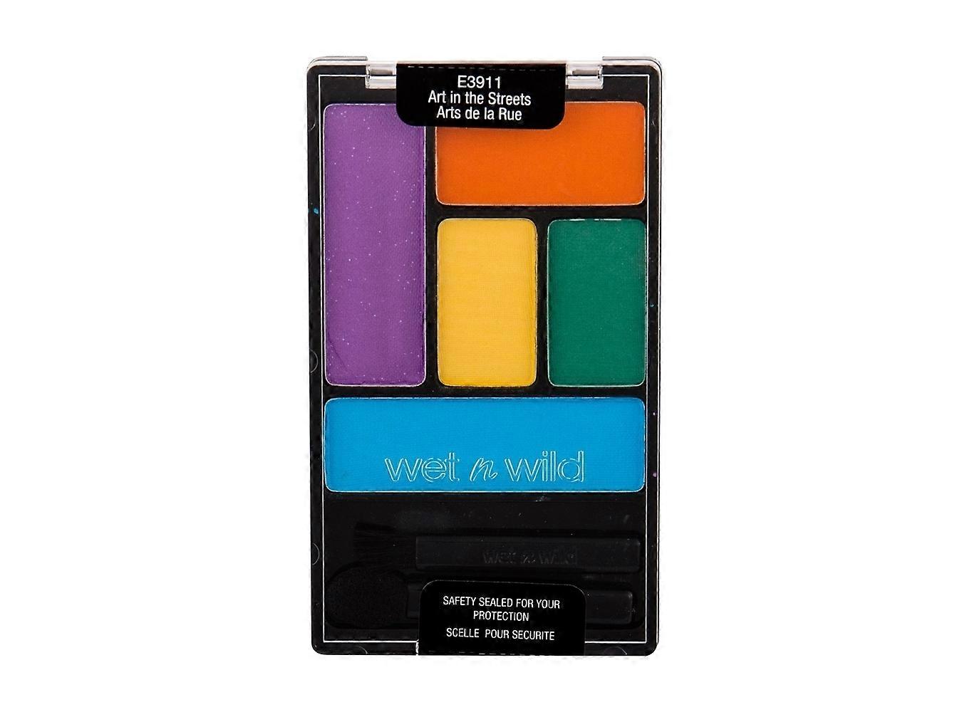 Wet n Wild, kleur pictogram, oogschaduw palet, E3911, kunst in de straten, 5 tinten, 6 g