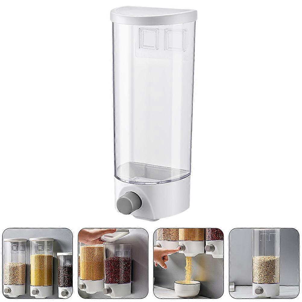 Plastic Jar With Lid Wall Mounted Storage Organizer Square Shape 1.5L White Color Space Saving 1Pc