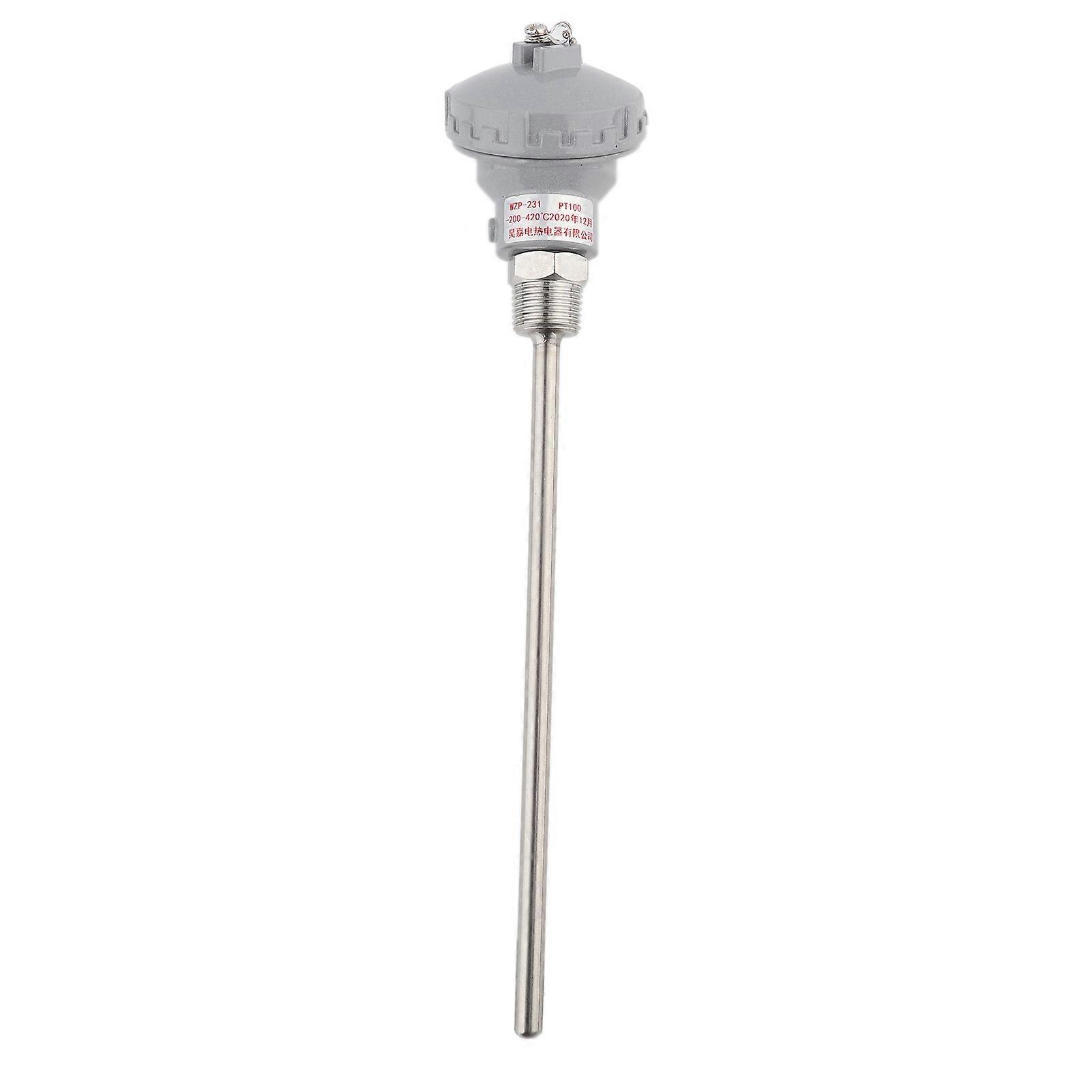 RTD PT100 temperature probe, 1/2" NPT thread, thermocouple head (PT 400 mm)