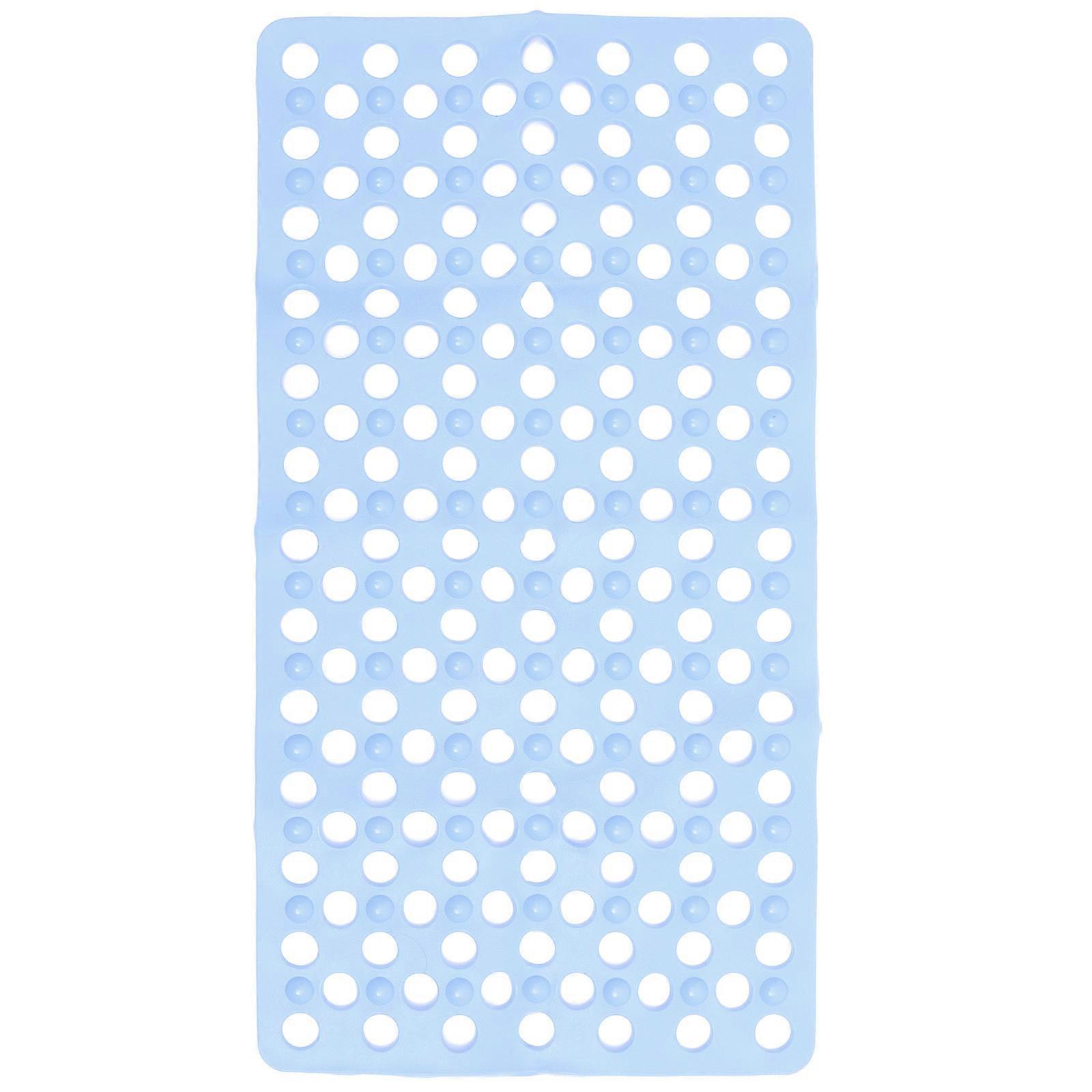 Non Slip Shower Foot Mat with Textured Surface, Suction Cups and Drainage Design for Enhanced Grip and Safety Light Blue
