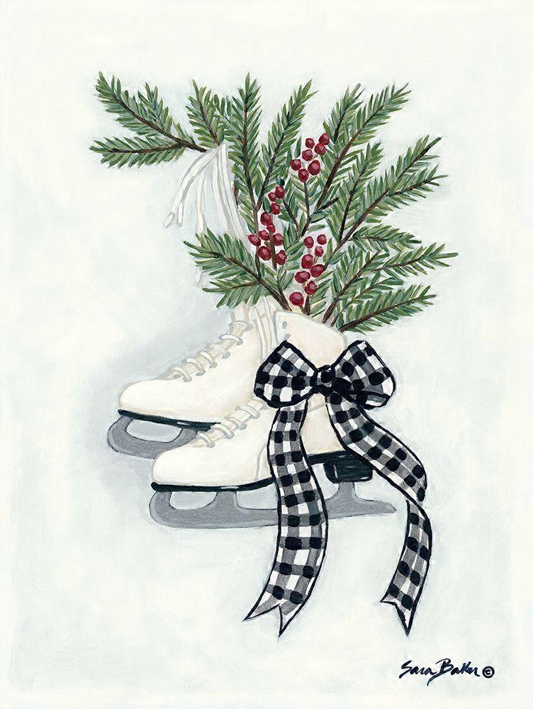 Vintage Winter Ice Skates Poster