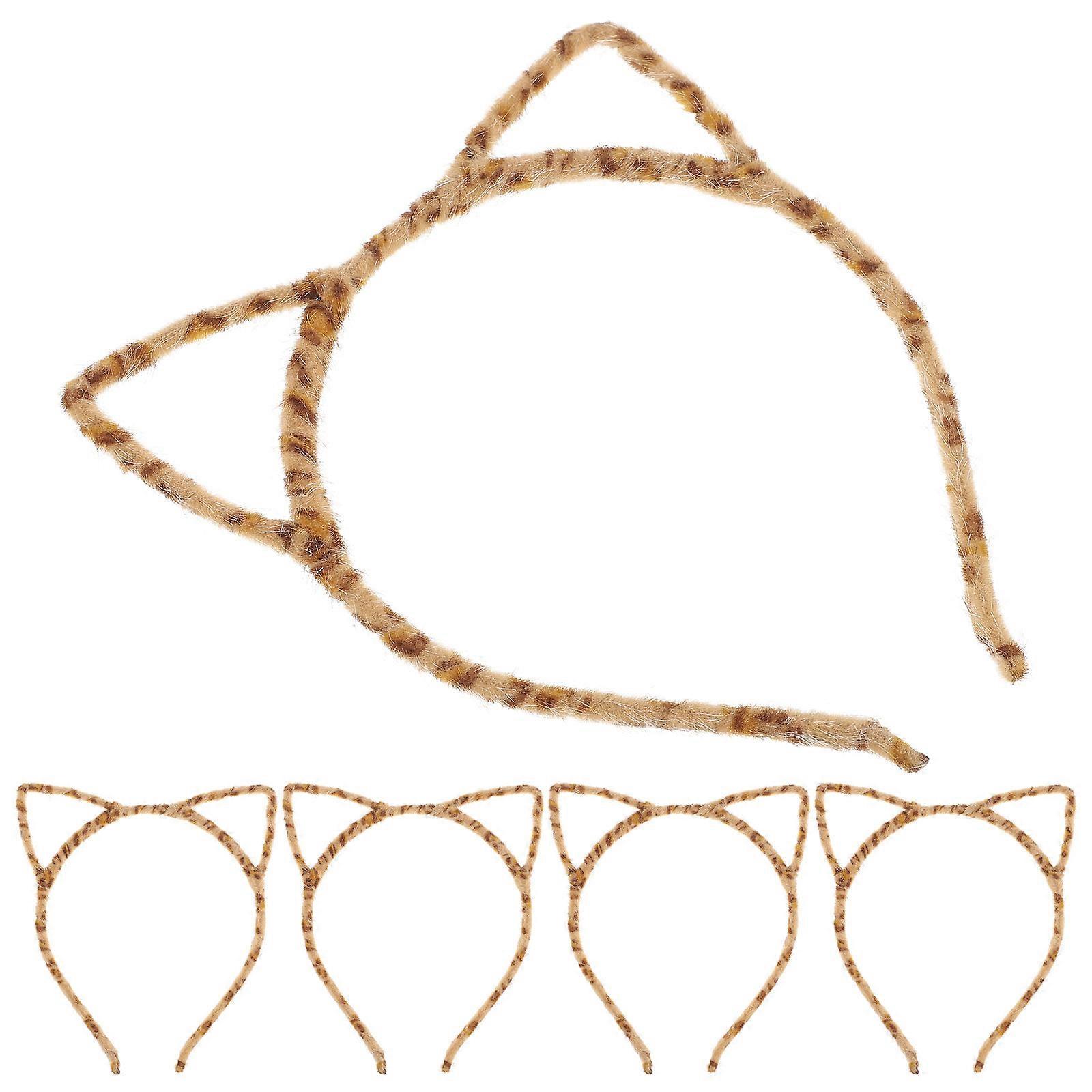 Halloween Cat Ears Headband Leopard 5Pack