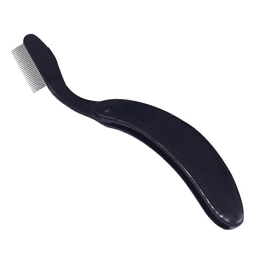 Curved Handle Eyebrow Comb Metal Plastic Folding Lash and Brow Makeup Tool 4Pcs