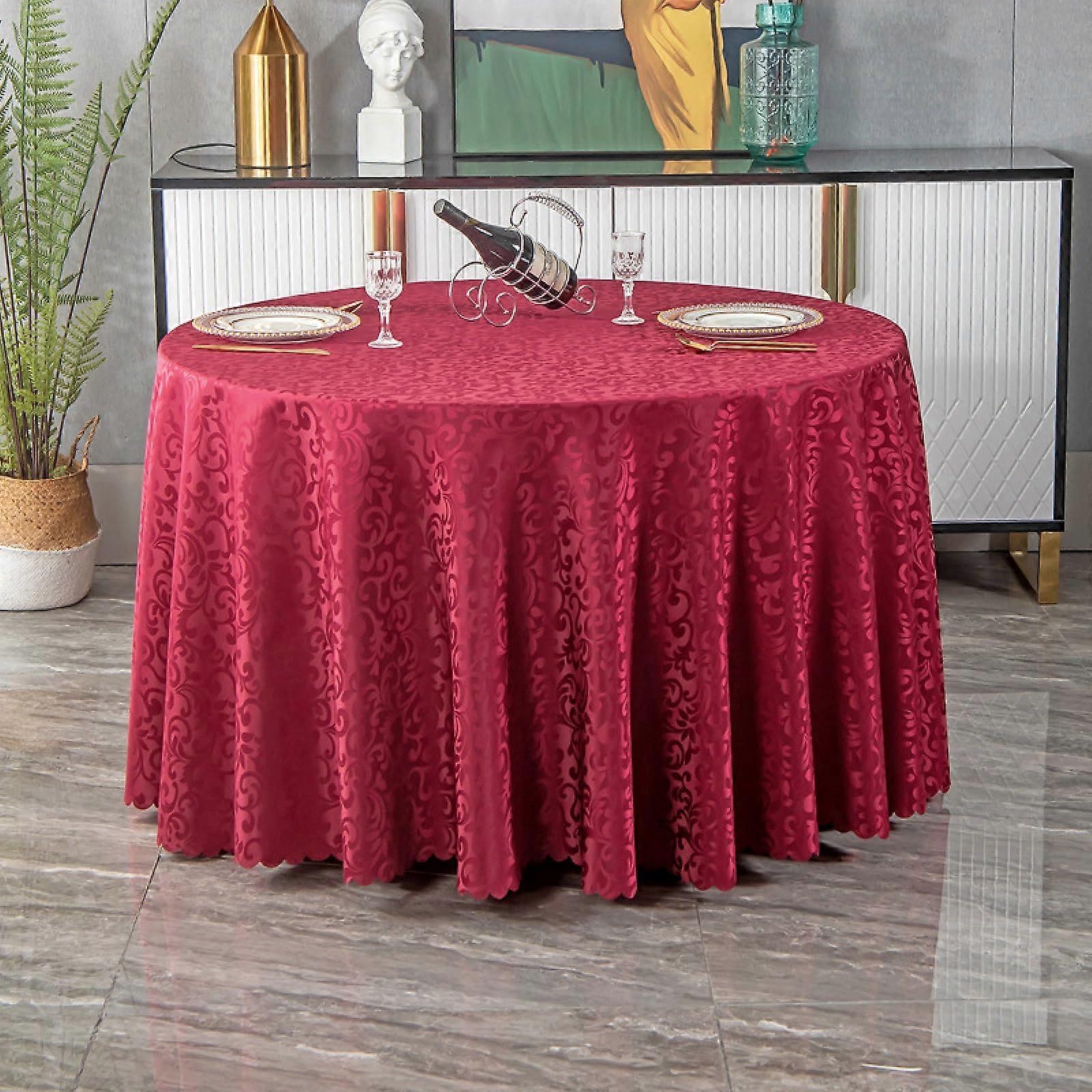 Round Tablecloth 200cm Outdoor Polyester Wipeable Machine Washable Red